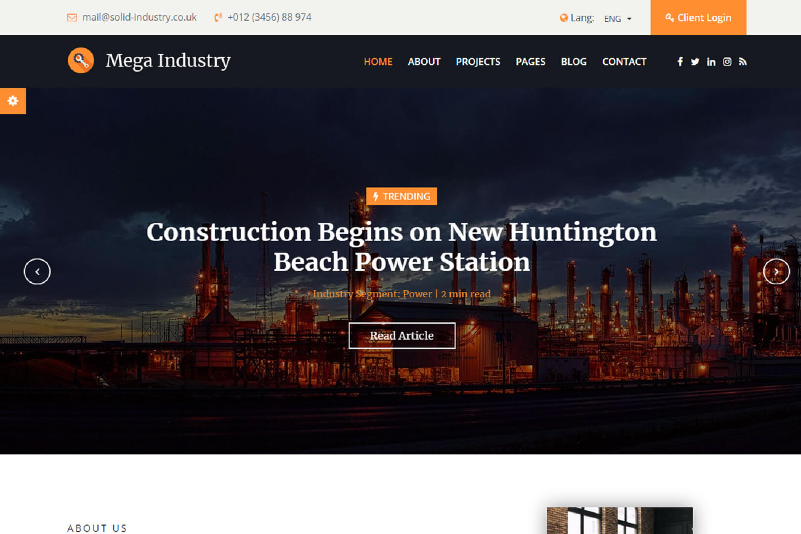 Responsive Free Industrial Website Templates - Templates Hub