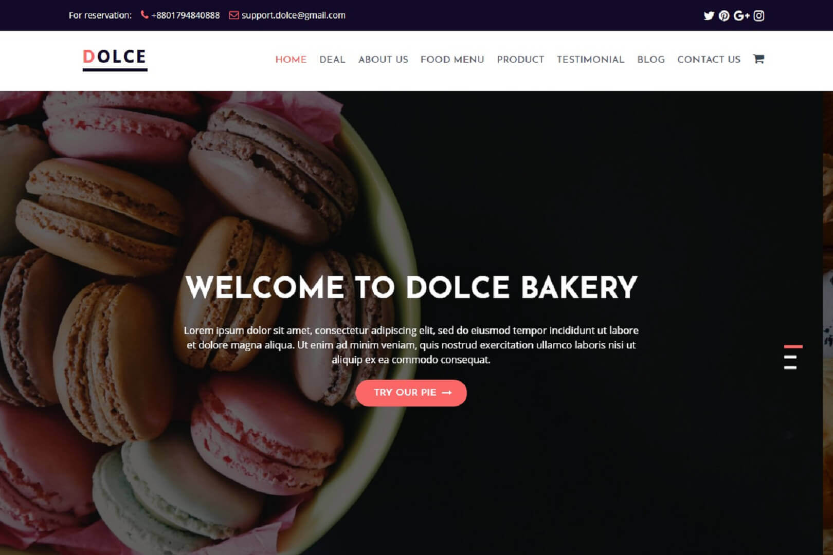 Dolce Bakery HTML Responsive Template